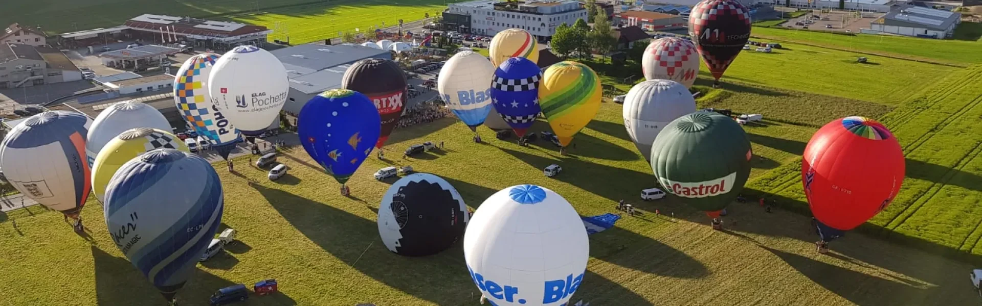 Mehre Ballone auf Wiese